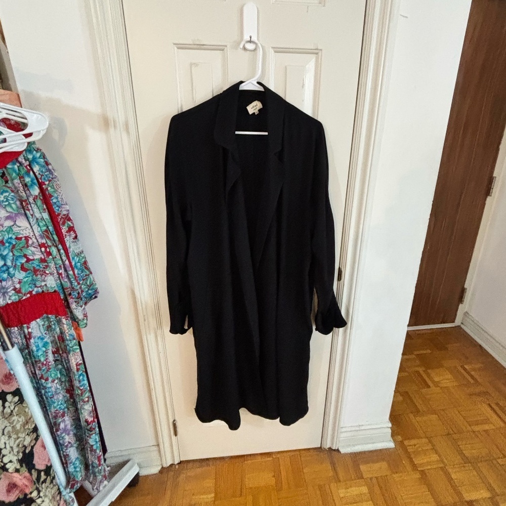 soft black trench oversized jacket Aritzia Wilfred